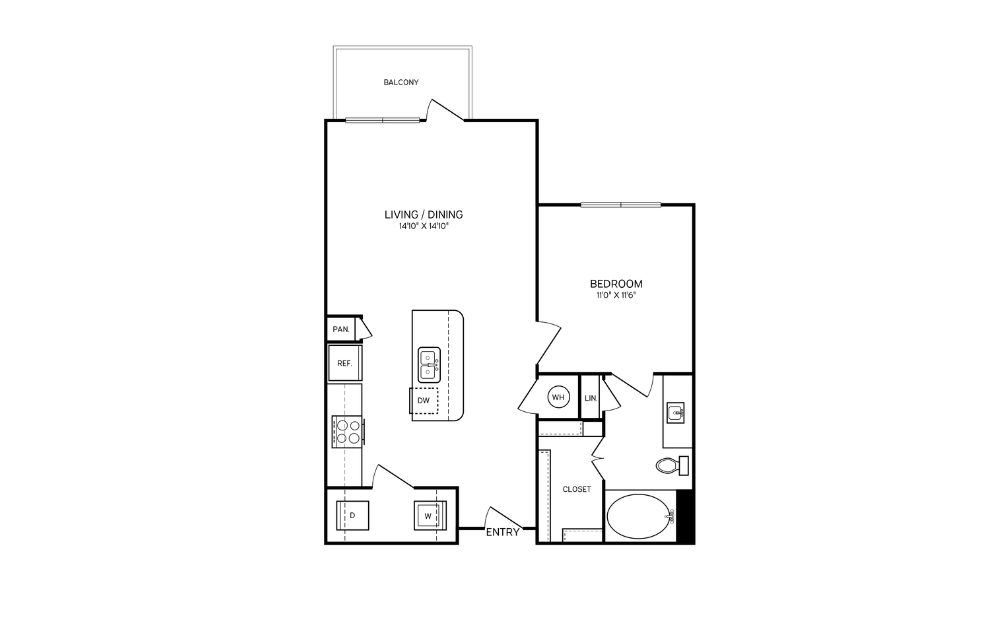 A3 one bedroom layout